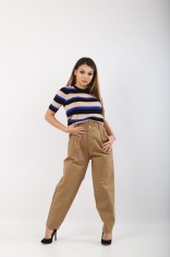 Pantaloni cargo bej Zara foto