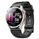 Cumpara ieftin Smartwatch iSEN FE02, Alb, Curea Silicon Neagra, 1.43 AMOLED, EKG, Ritm Cardiac, SpO2, Glicemie, Tensiune, Moduri Sport, Apelare HD Bluetooth, 350 mAh
