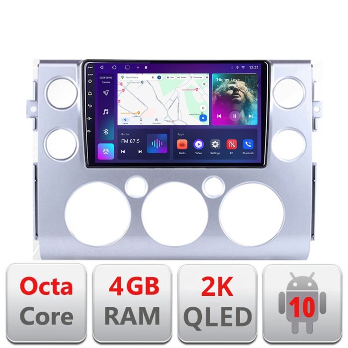 Navigatie Toyota FJ Cruiser 2006-2020 Android ecran Qled 2K Octa core 4+32 Kit-fj-cruiser+EDT-E409-2K CarStore Technology