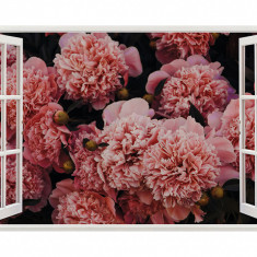 Autocolant decorativ, Fereastra, Arbori si flori, Multicolor, 83 cm, 400ST