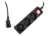 PRELUNGITOR GEMBIRD, Schuko x 3, conectare prin IEC C14 (T), cablu 0.6 m, 10 A, protectie copii, negru, &quot;EG-PSU3F-01&quot; (timbru verde 0.18 lei)