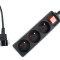 PRELUNGITOR GEMBIRD, Schuko x 3, conectare prin IEC C14 (T), cablu 0.6 m, 10 A, protectie copii, negru, &quot;EG-PSU3F-01&quot; (timbru verde 0.18 lei)