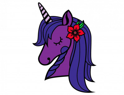 Sticker decorativ, Unicorn, Albastru, 60 cm, 7257ST-9 foto