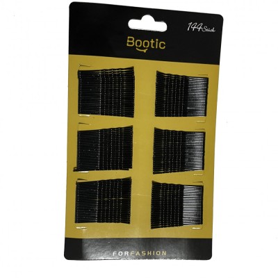 Set 144 agrafe de par Bootic, tip ac, ondulate, negre, lungime 4.5cm, metalice foto