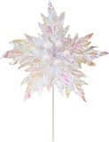 Floare decorativa poinsettia de Craciun cu efect &icirc;nghetat, 20,5 cm