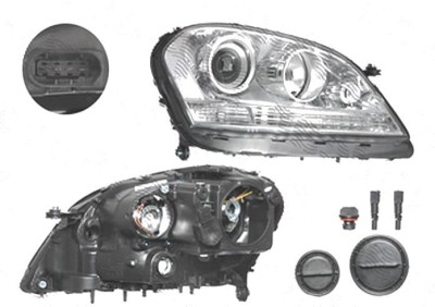 Far Mercedes Clasa Ml (W164), 07.2005-06.2008, fata, Dreapta, H7+H7+H7+PY21W+W5W+WY5W; electric; cu motor, DEPO foto