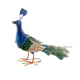 Decoratiune gradina, metalica, paun, 76x30x46 cm