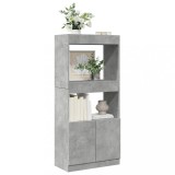 vidaXL Dulap &icirc;nalt, gri beton, 63x33x140 cm, lemn prelucrat
