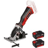 Einhell TE-CS 18/89 Li PXC + Twinpack - Fierastrau circular 89x10 mm + Set 2 acumulatori Li-Ion 18 V 4 Ah