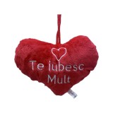 Inima Rosie Plus Mini Te Iubesc 16cm Catifelata Puf Spalare Usoara Cadou Dragobete Valentine&#039;s Day