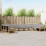 vidaXL Set de canapele de exterior cu pernă 10 pcs Alb și gri deschis 3389113