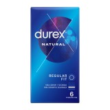 Prezervative Durex Natural, regular fit, 56 mm, 1 cutie x 6 buc