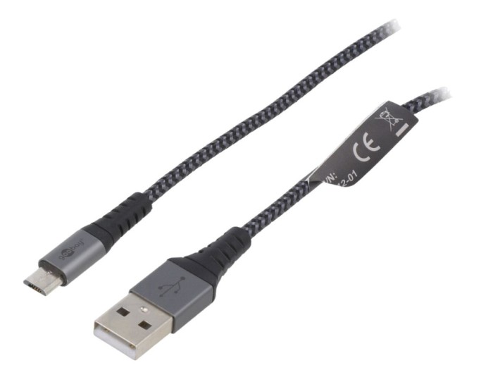 Cablu USB 2.0 A la Micro B 1m textil