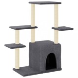 Cumpara ieftin Ansamblu de pisici, stalpi din funie sisal, gri inchis, 97,5 cm