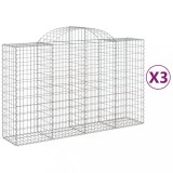 Cumpara ieftin Cosuri gabion arcuite 3 buc, 200x50x120/140 cm, fier galvanizat