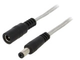 Cablu DC 5,5/2,1 Mufă-Soclu Drept 1m 2x0,5mm2