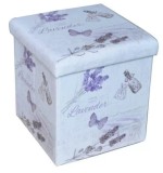 Cumpara ieftin Taburete cu spatiu depozitare, Design, MDF Piele ecologica, 100 kg, 38 x 38, Lavanda multicolor