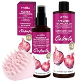 Cumpara ieftin Pachet produse tricologice pt par cu extract de ceapa, lotiune, sampon si instrument de masaj