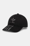 Adidas Originals șapcă de baseball din bumbac culoarea negru, cu imprimeu, IY1545