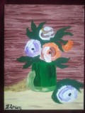 TABLOU PE PANZA CU SASIU NOU 30X 40 CM CANA CU FLORI PRET DOAR 10 LEI