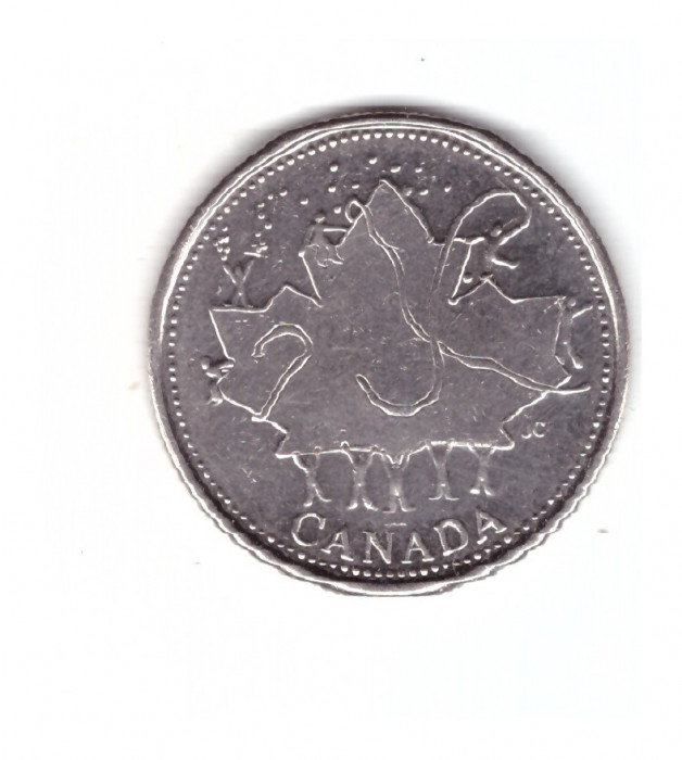 Moneda Canada 25 cents/centi 2002 Canada Day, stare foarte buna, curata