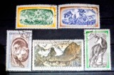Cehoslovacia 1957 fauna si flora Capra neagra, urs, floare de colt serie 5v stampilata, Nestampilat