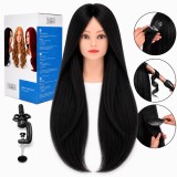 Cap de manechin pentru coafură cu păr natural de 60 cm și stativ