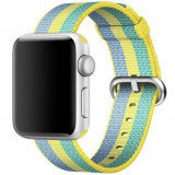 Cumpara ieftin Curea iUni compatibila cu Apple Watch 1/2/3/4/5/6/7, 44mm, Nylon, Woven Strap, Pollen