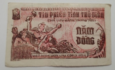 Vietnam - 5 Dong 1949 - Rara foto