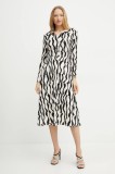 Morgan rochie RVAGUE culoarea negru, midi, evazată, RVAGUE