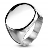 Inel din oțel inoxidabil, cerc plat lucios, culoare argintie - Marime inel: 64