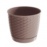 Ghiveci decorativ Strend Pro Ratolla Round, rotund 25x21.9 cm, maro capuccino