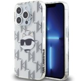 Husa iPhone 15 Pro Max Karl Lagerfeld IML Luxury, Choupette Head&amp;Monogram, transparent, KLHCP15XHKLPCHT