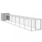 Cumpara ieftin Cotet pui cu incinta gri deschis 110x813x110 cm otel galvanizat