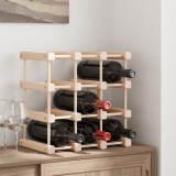 Raft de vin pentru 12 sticle, 36x23x36 cm, lemn masiv de pin GartenMobel Dekor, vidaXL