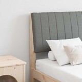 VidaXL Tăblie tapițată Gri &icirc;nchis 140 cm Lemn de pin masiv 879395