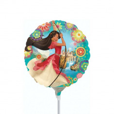 Balon Mini Folie Elena of Avalor - 23 cm, umflat + bat si rozeta, Amscan 33206 foto