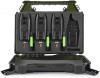 Set Avertizori Pescuit Korum KBI-R 3+1 cu Statie si Hangere, Alarma LED, Volum Reglabil, Detectare Sensibila