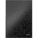 Caiet de birou WOW, carton laminat, coperta dura, certificare FSC, reciclabil, A4, 80 coli, matematica, Leitz negru