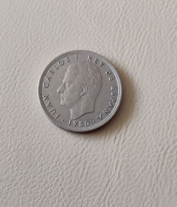 Spania - 5 pesetas (1980) - regele Juan Carlos I - monedă s318