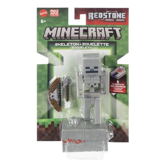 MINECRAFT CRAFT A BLOCK FIGURINA SKELETON 8CM
