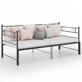VidaXL Cadru pat canapea extensibilă, negru, 90x200 cm, metal