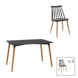 Set masa si scaune 5 buc Aurora-Natali Pako World Natural 120x80x76 cm