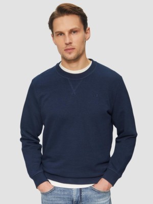 s.Oliver Bluza simpla barbati din amestec de bumbac si viscoza, Regular fit, Bleumarin inchis, S foto