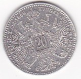 Moneda Argint Austria 20 Kreuzer 1868 - Colecție Numismatică, Monede Străine Argint