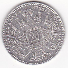 AUSTRIA 20 KREUZER 1868