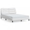 Gossi cadru de pat cu lumini led, alb, 140x190 cm, piele ecologica