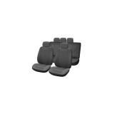 Set Huse Scaune Auto Lux Negru Material Textil Autohelix Universal Compatibil Airbag