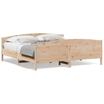 vidaXL Cadru de pat cu tăblie, 180x200 cm, lemn masiv de pin foto
