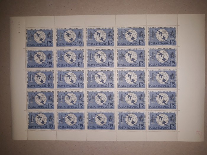 TIMBRE ROMANIA MNH-1965/LP607- CENTENARUL U.I.T.-- COALA